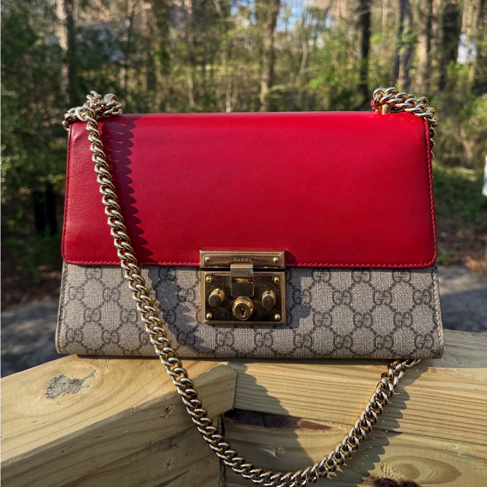Gucci Supreme GG Tri Color Padlock Bag - Picture 2 of 11